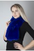 Dark blue rex fur scarf